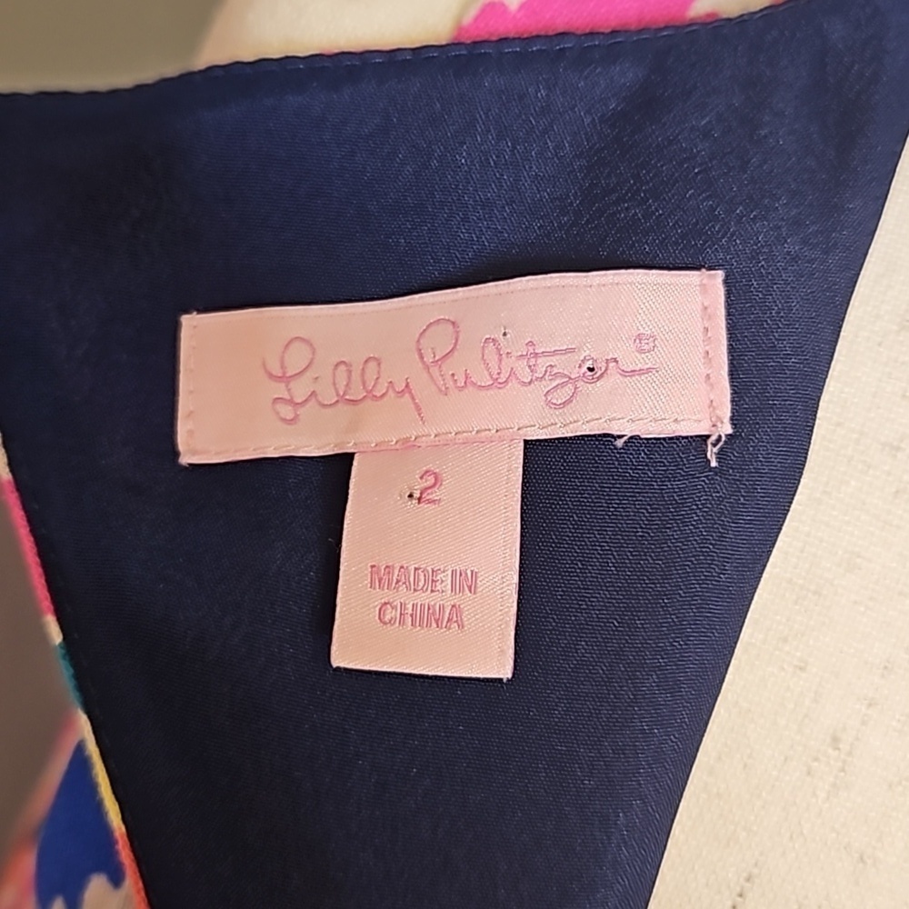 Lilly Pulitzer Kirkland Hearts a Flutter Chevron Keyhole Back Colorful Dress - Picture 7 of 8